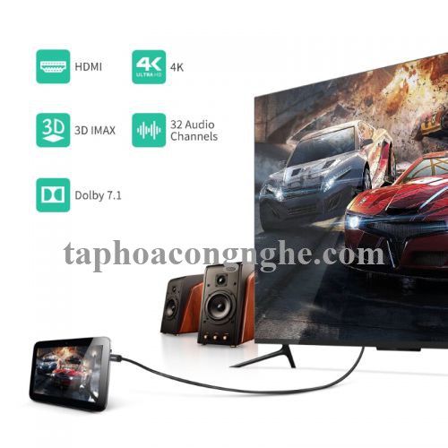 Ugreen 10143 3M màu Đen Cáp chuyển đổi Micro HDMI sang HDMI thuần đồng cao cấp HD109 30010143